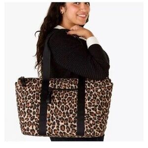 Kate Spade Camden Quilted Leopard Nylon Tote Leopardo KI842 NWT